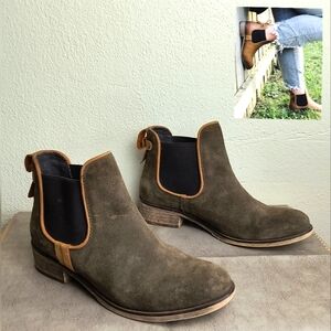 Mark Jenkins Pull On Chelsea Suede Boots Shoes Women's US 9/39 EU Gilte …